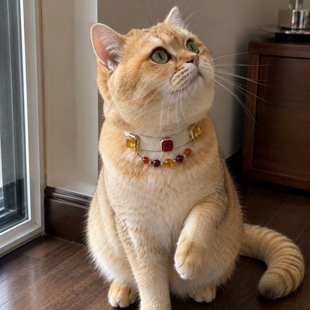 Carnelian Citrine Crystal Pet Collar Necklace