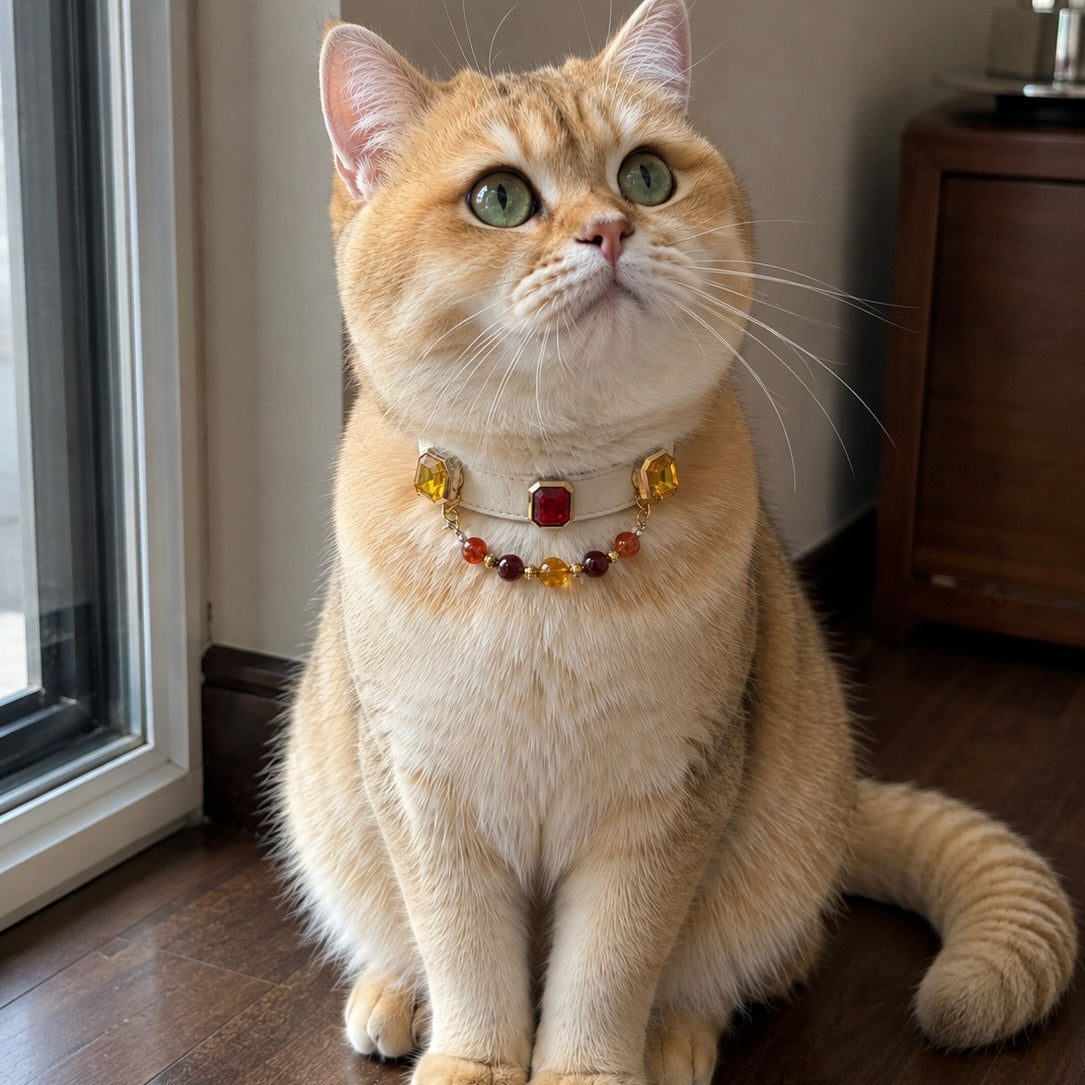 Carnelian Citrine Crystal Pet Collar Necklace