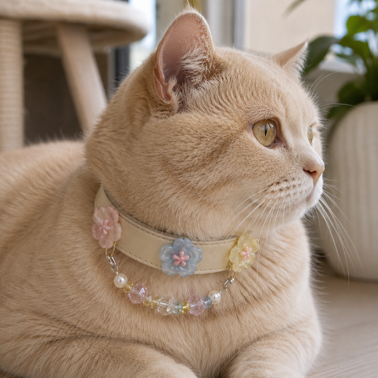 Pastel Rainbow Crystal Beaded Collar Chain