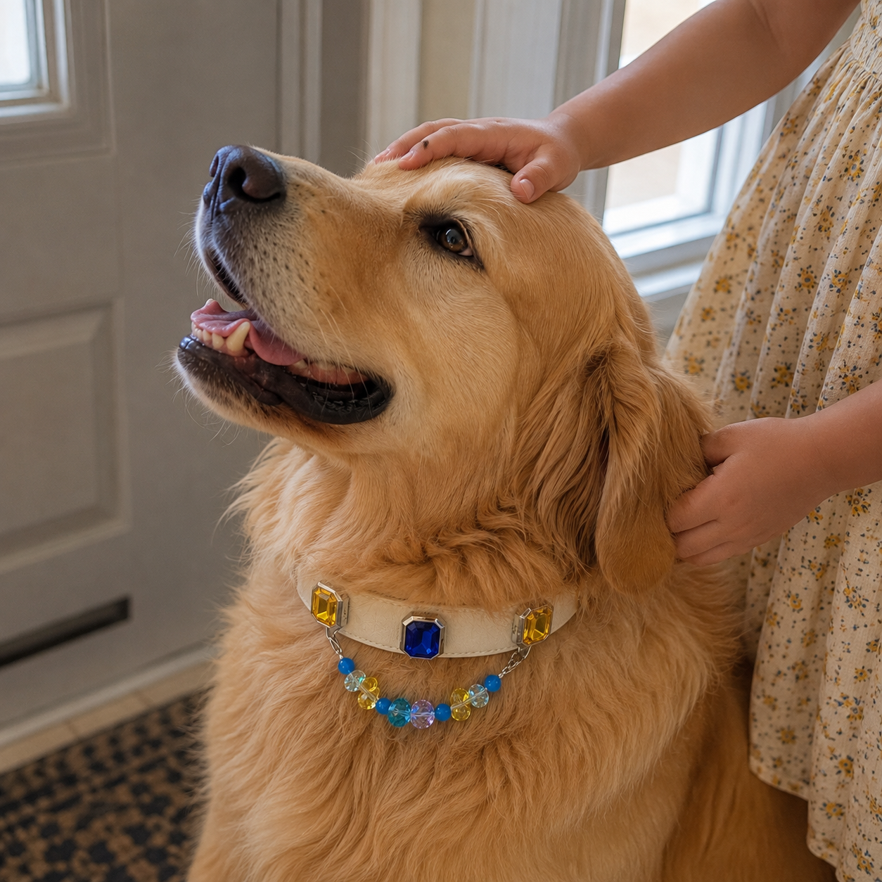 Pastel Rainbow Crystal Beaded Collar Chain