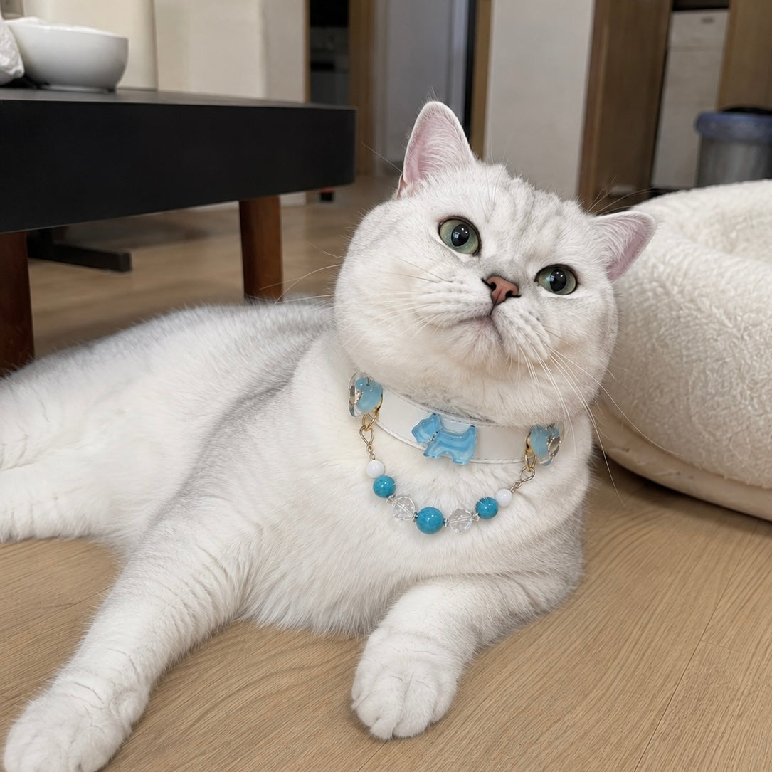 Amazonite Crystal Charm Pet Collar Necklace