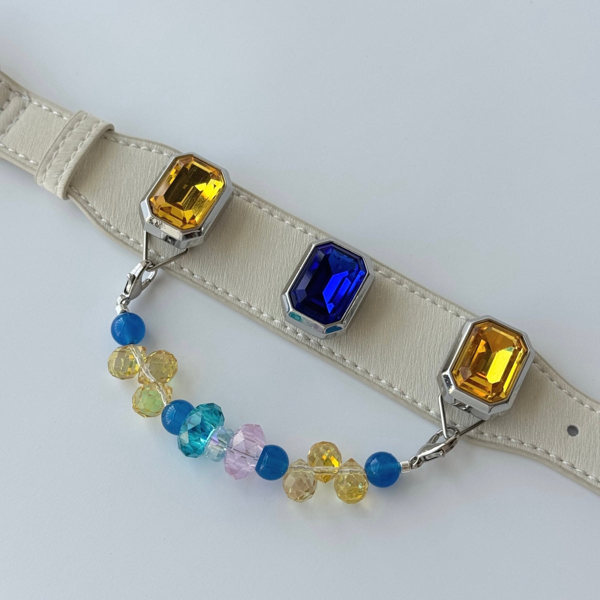 Pastel Rainbow Crystal Beaded Collar Chain