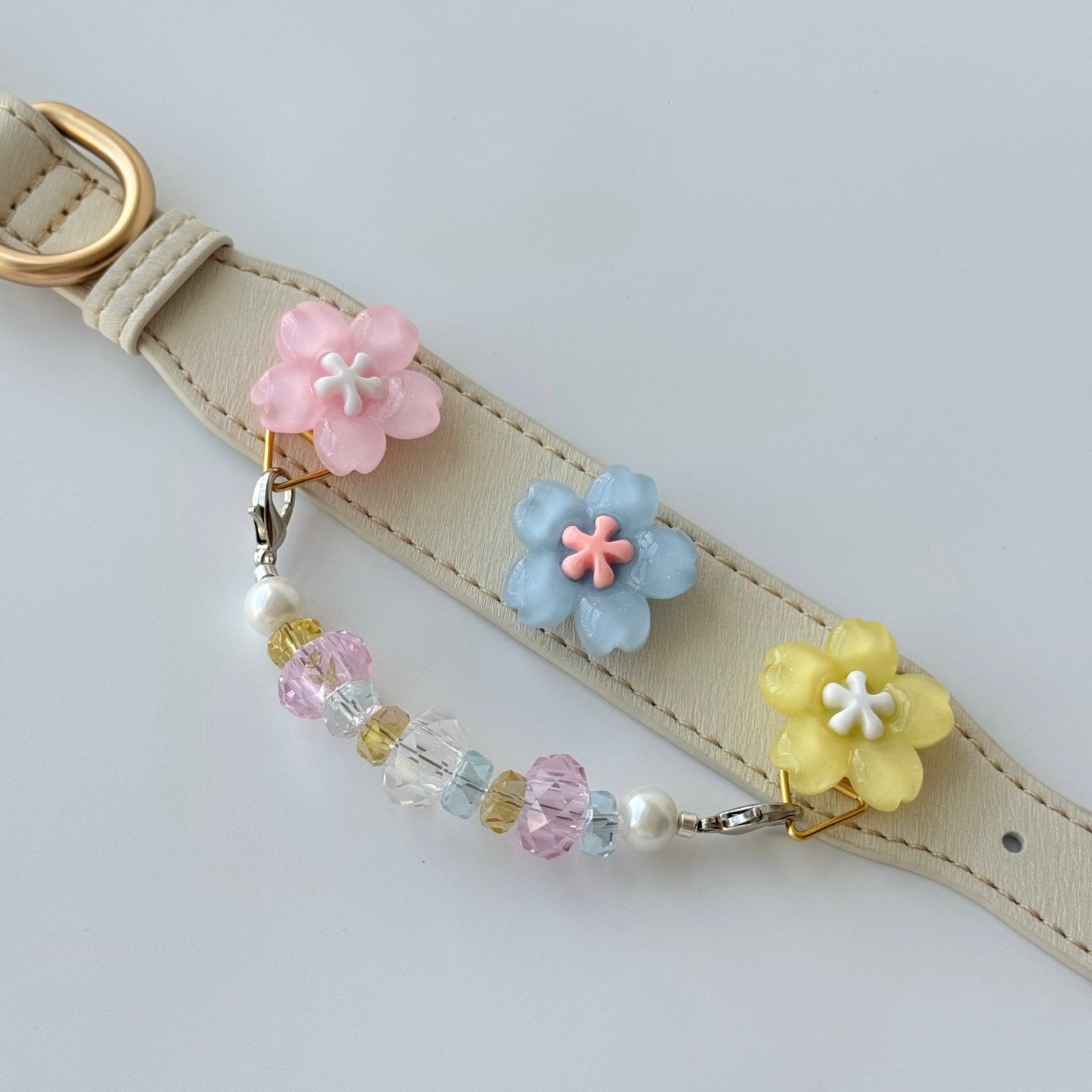 Pastel Rainbow Crystal Beaded Collar Chain