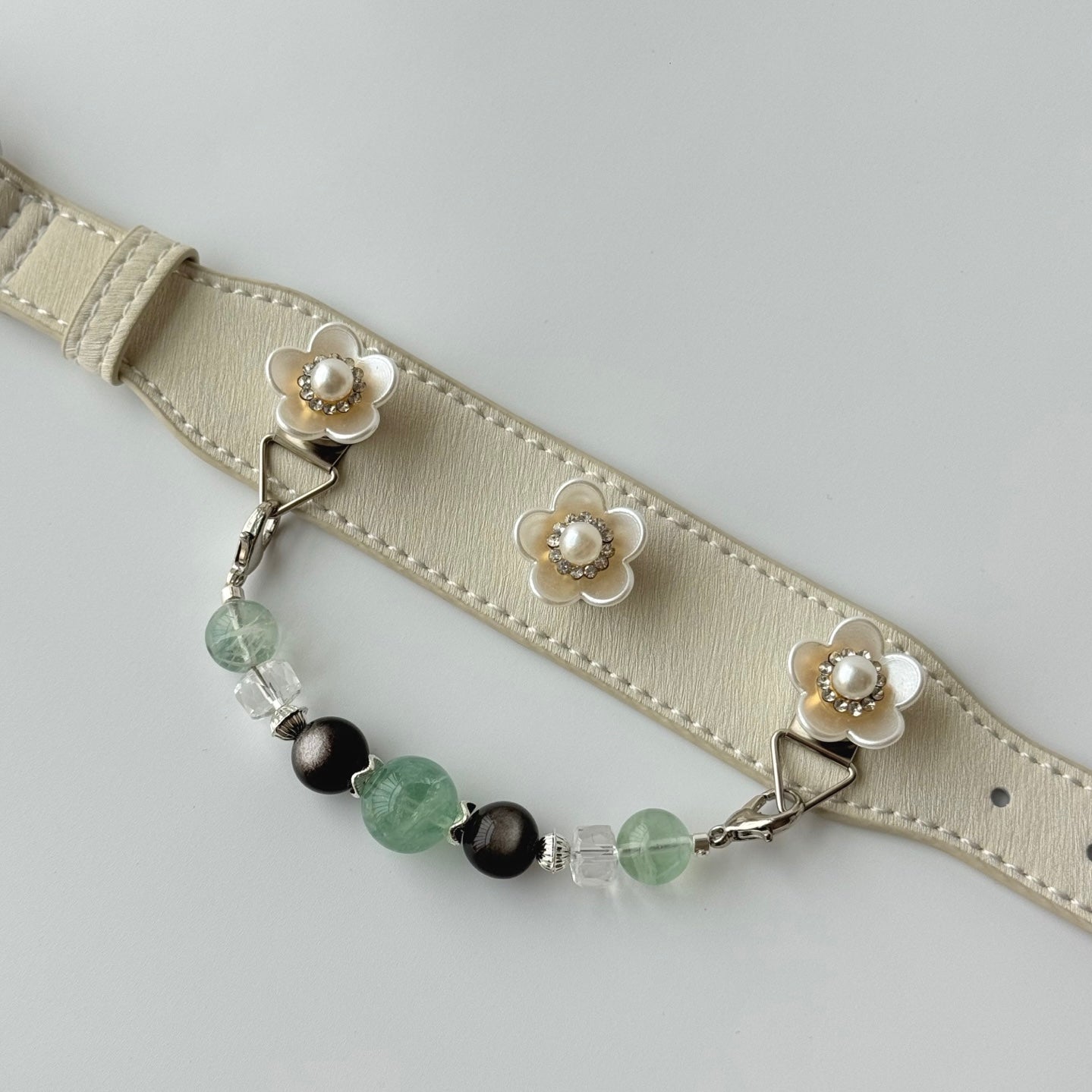 Green Gemstone Crystal Pet Collar Chain