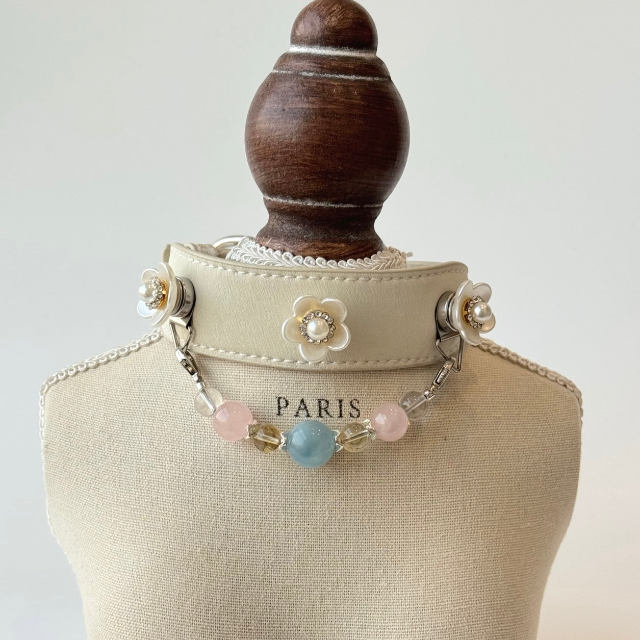 Flower Crystal Magnetic Pet Collar Charm