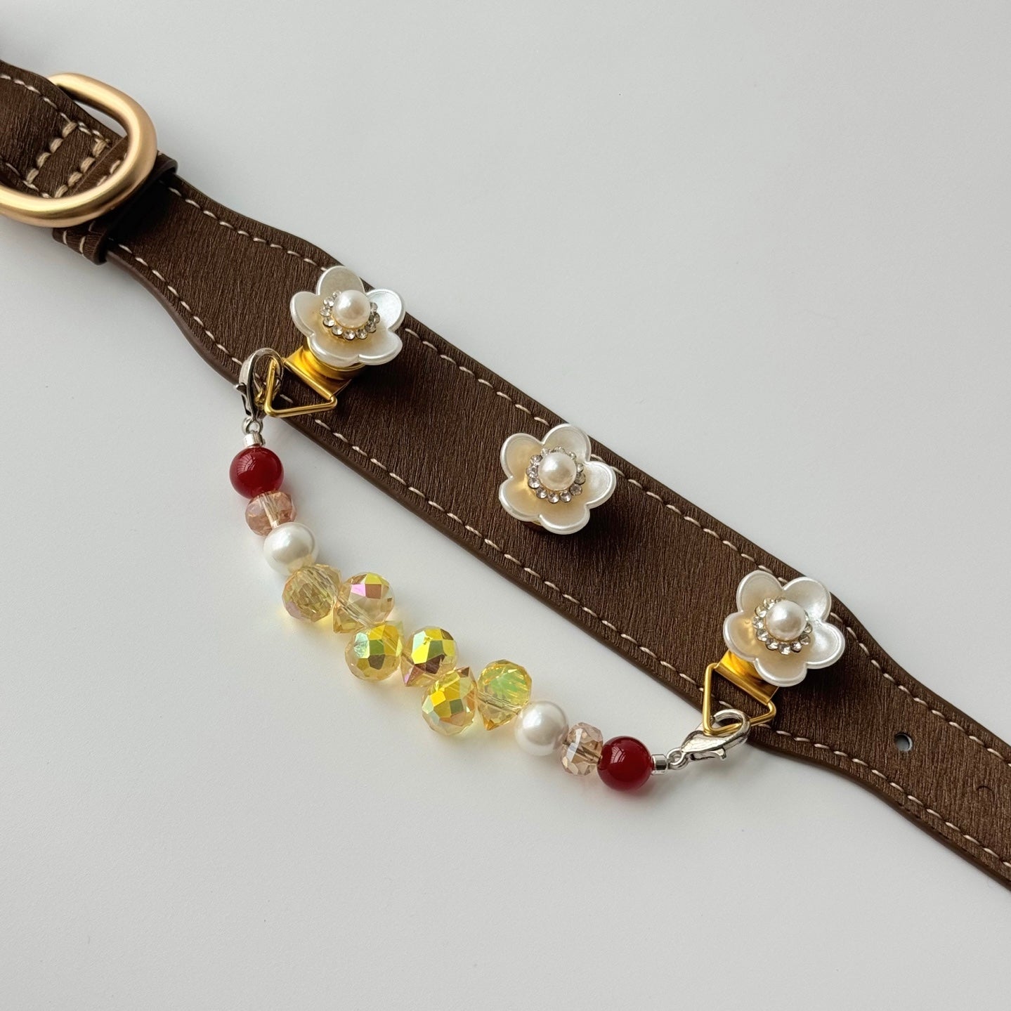 Flower Crystal Magnetic Pet Collar Charm