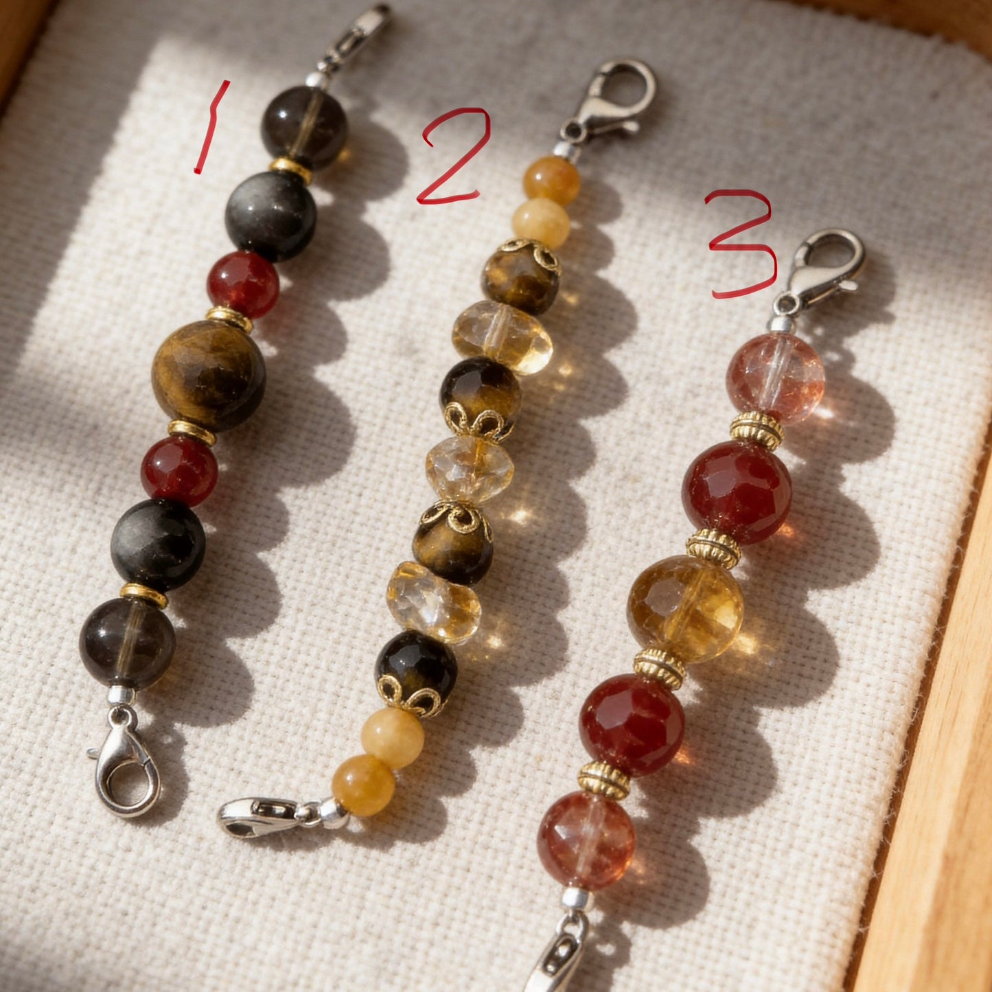 Earthy Amber & Tiger Eye Crystal Beaded Collar Chain