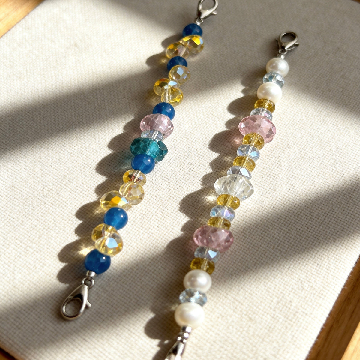 Pastel Rainbow Crystal Beaded Collar Chain