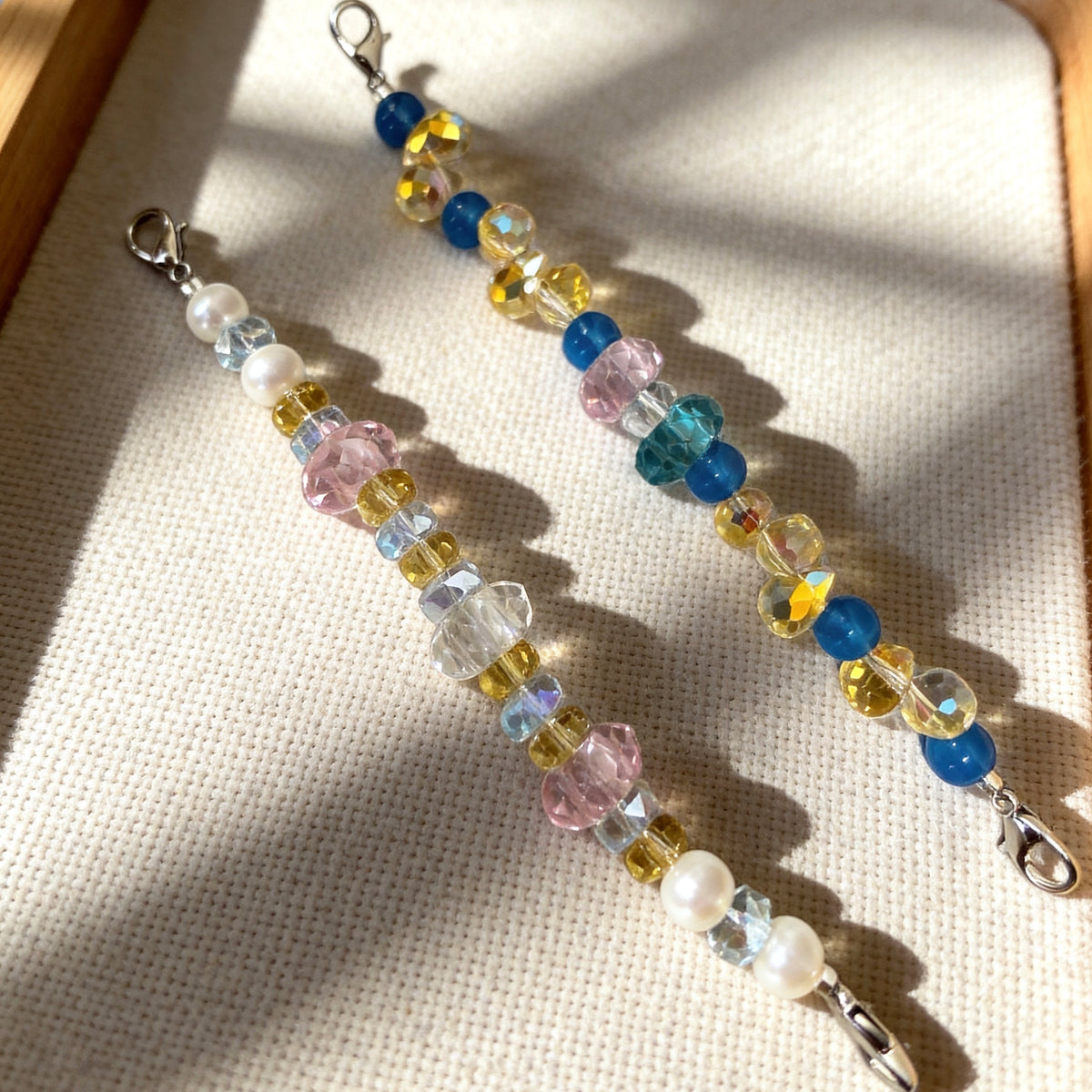 Pastel Rainbow Crystal Beaded Collar Chain