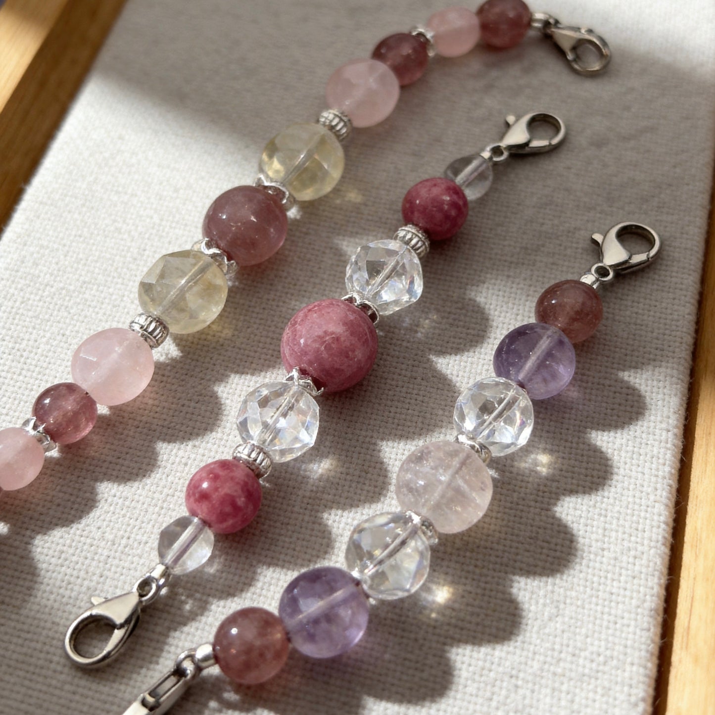 Pastel Pink Crystal Beaded Collar Chain