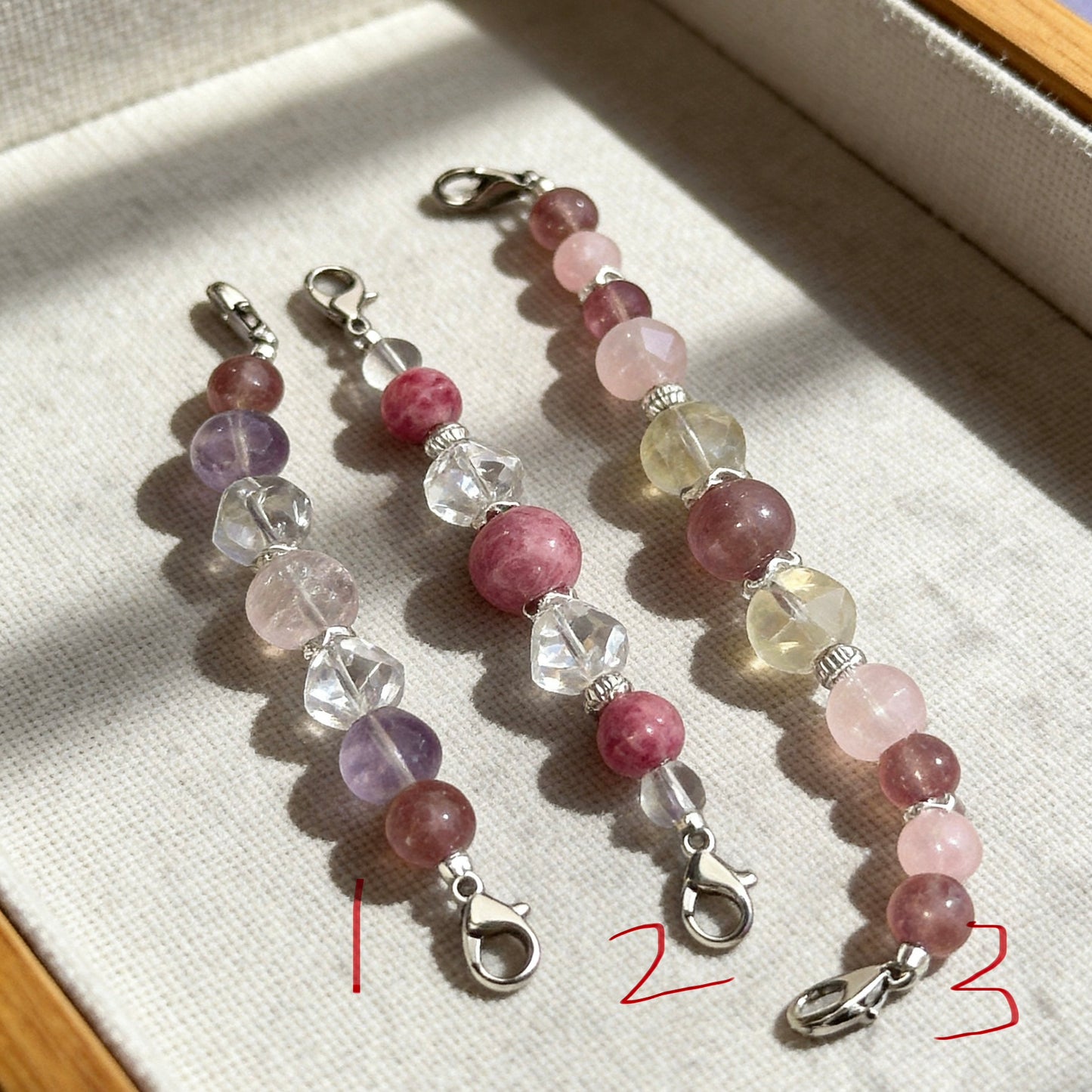 Pastel Pink Crystal Beaded Collar Chain