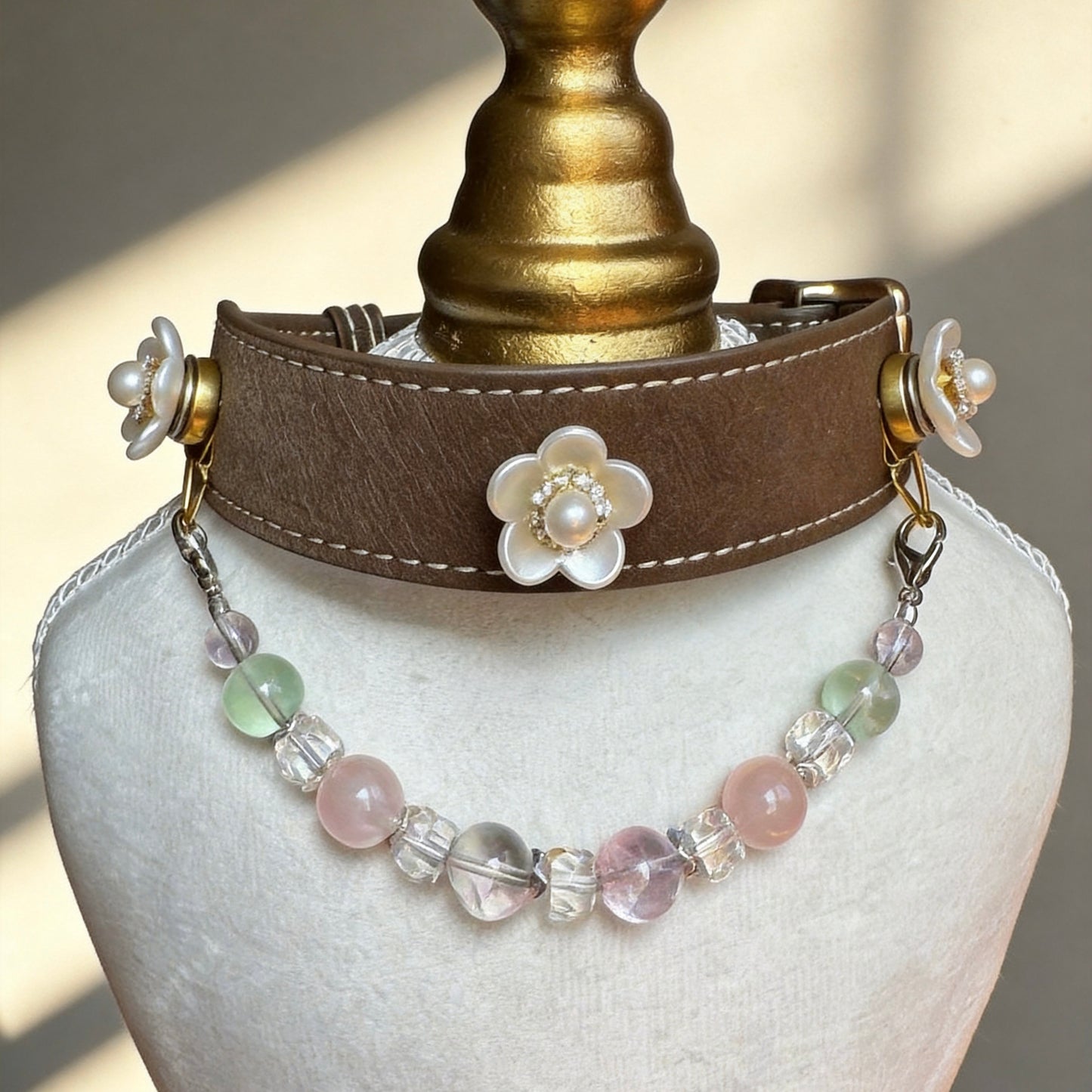 Pastel Gemstone Crystal Beaded Collar Chain