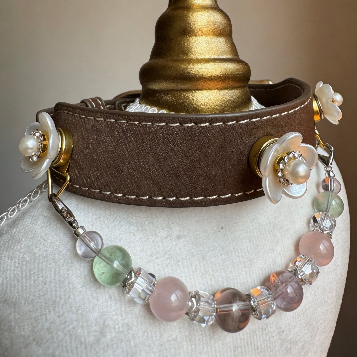 Pastel Gemstone Crystal Beaded Collar Chain