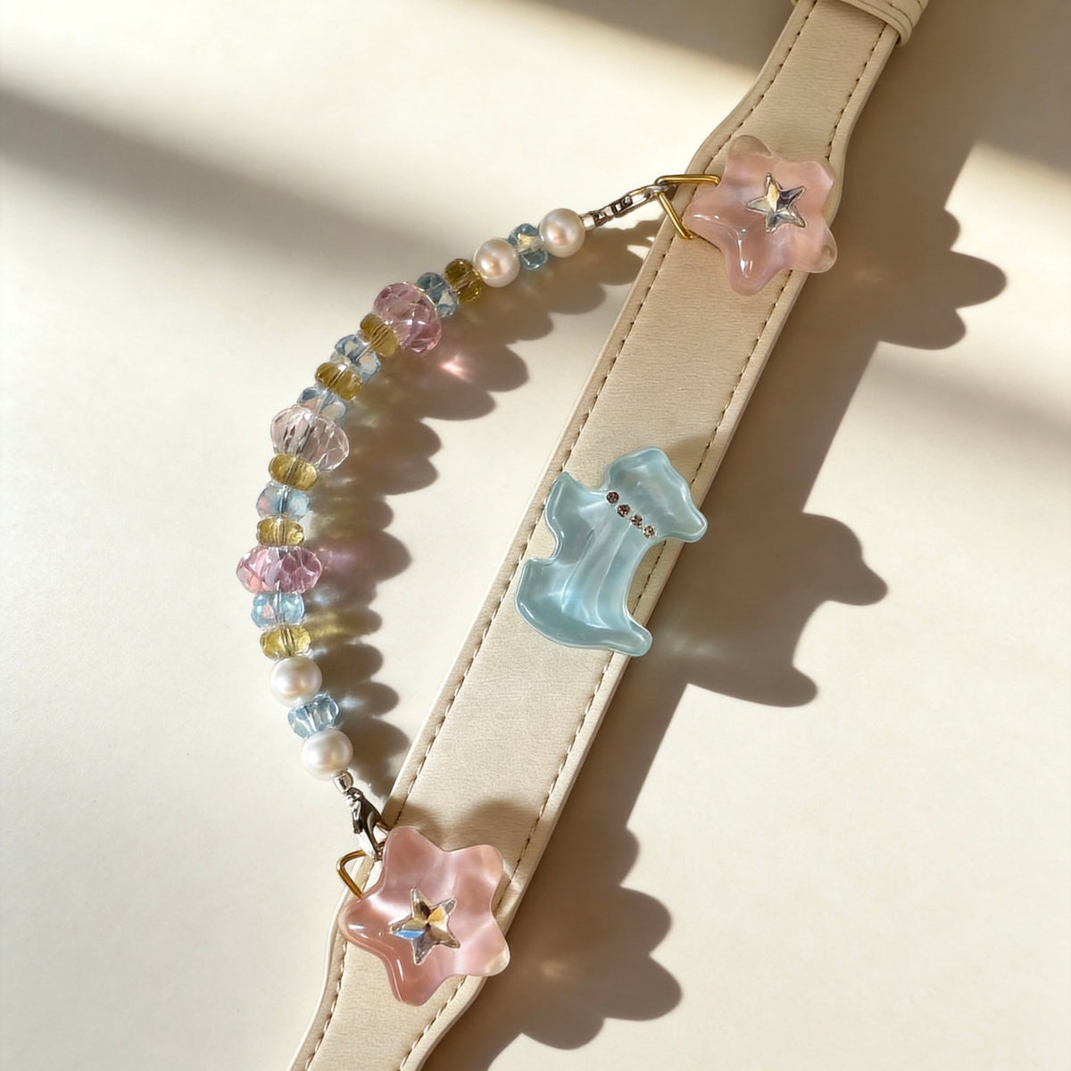 Pastel Crystal Pearl Pet Collar Necklace
