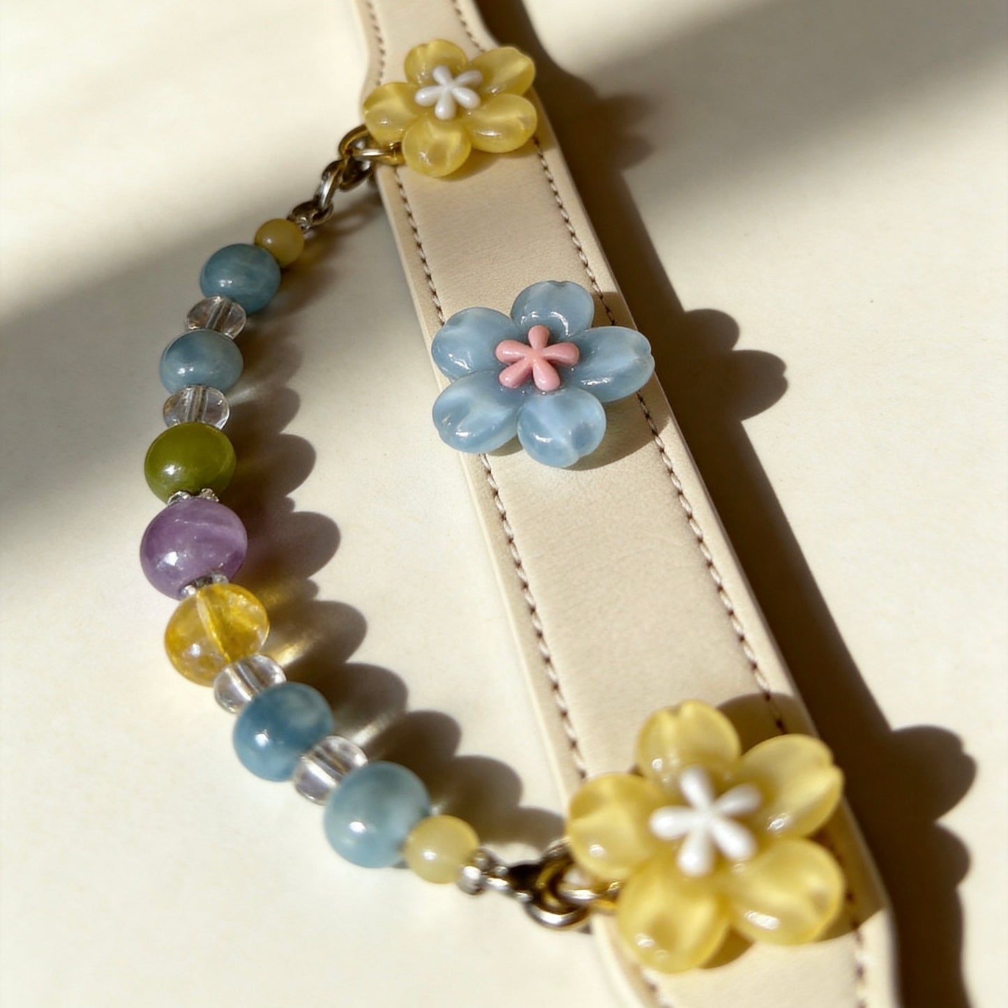Aquamarine Multicolor Crystal Pet Collar Necklace