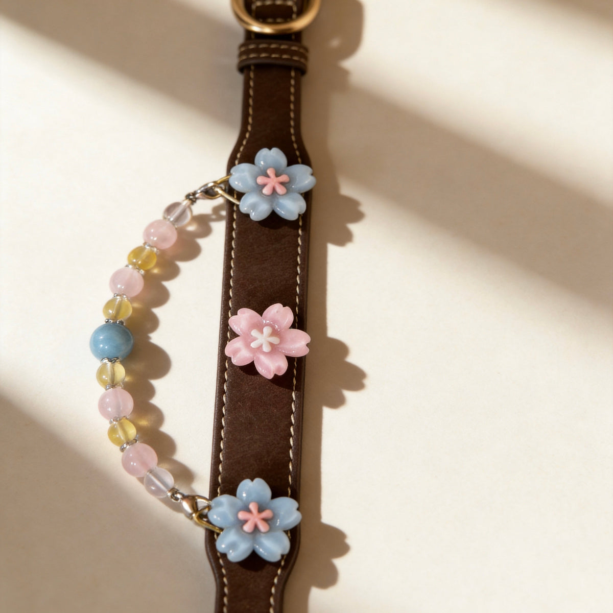 Rose Quartz Citrine Crystal Pet Collar Necklace