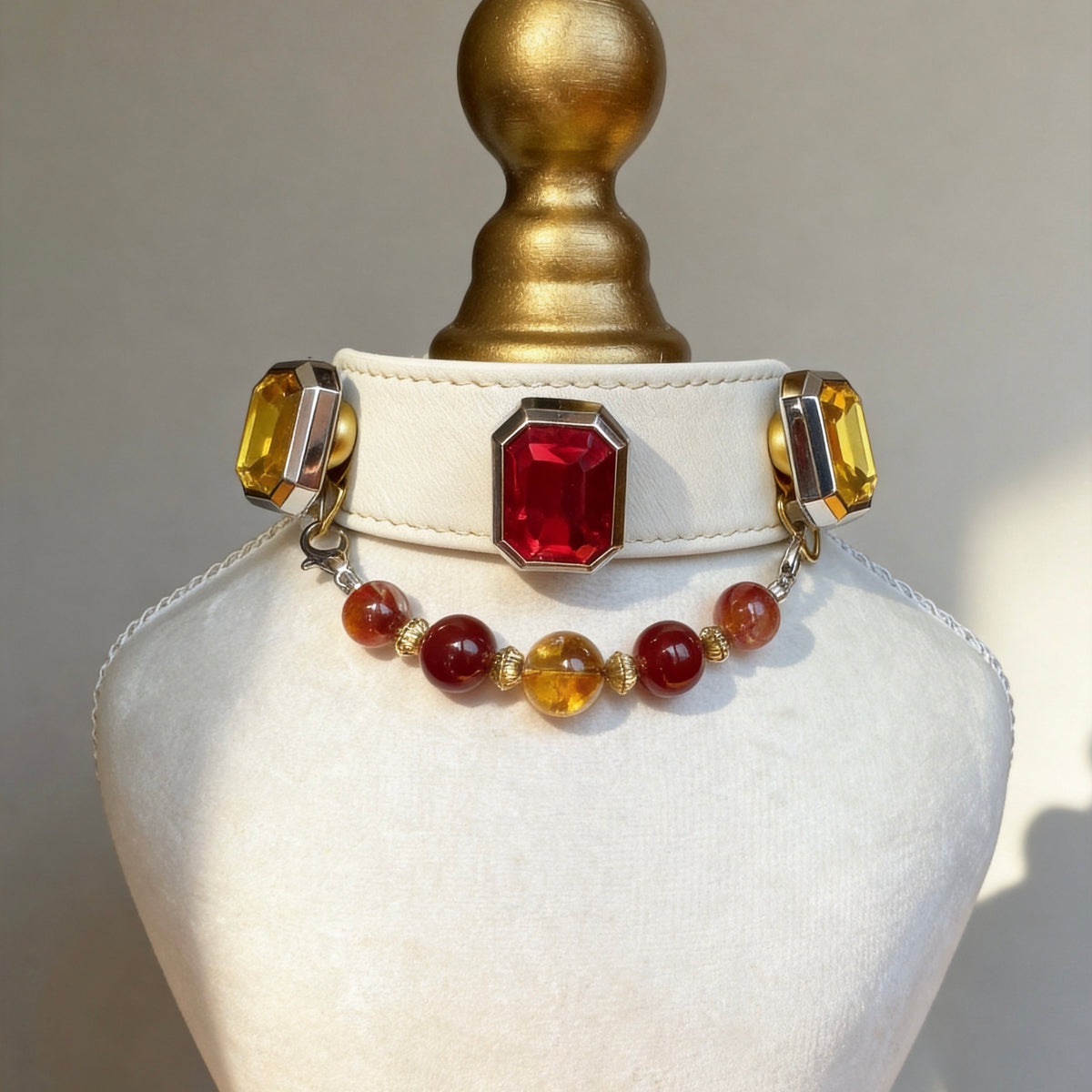 Carnelian Citrine Crystal Pet Collar Necklace