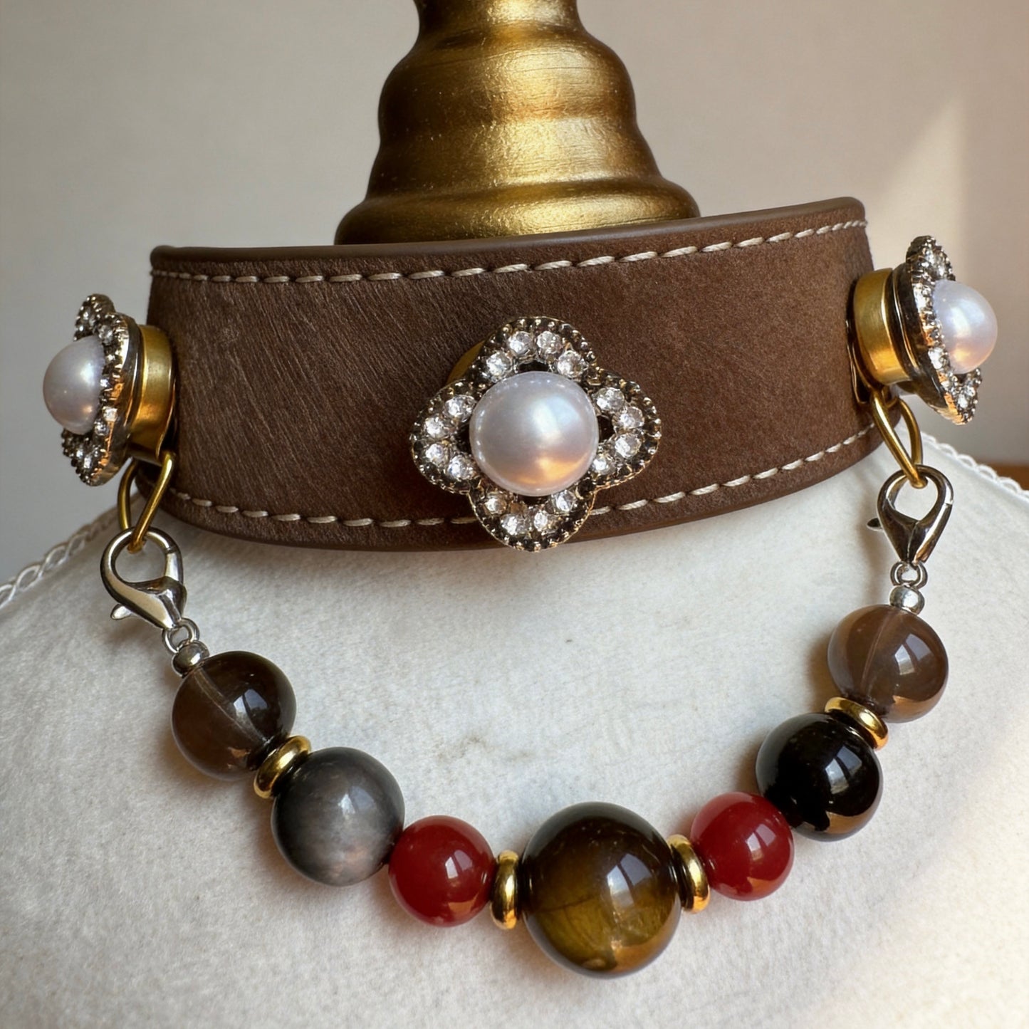 Gemstone Crystal Beaded Collar Chain