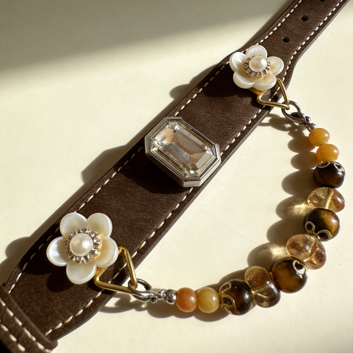 Tiger Eye Citrine Crystal Pet Collar Necklace