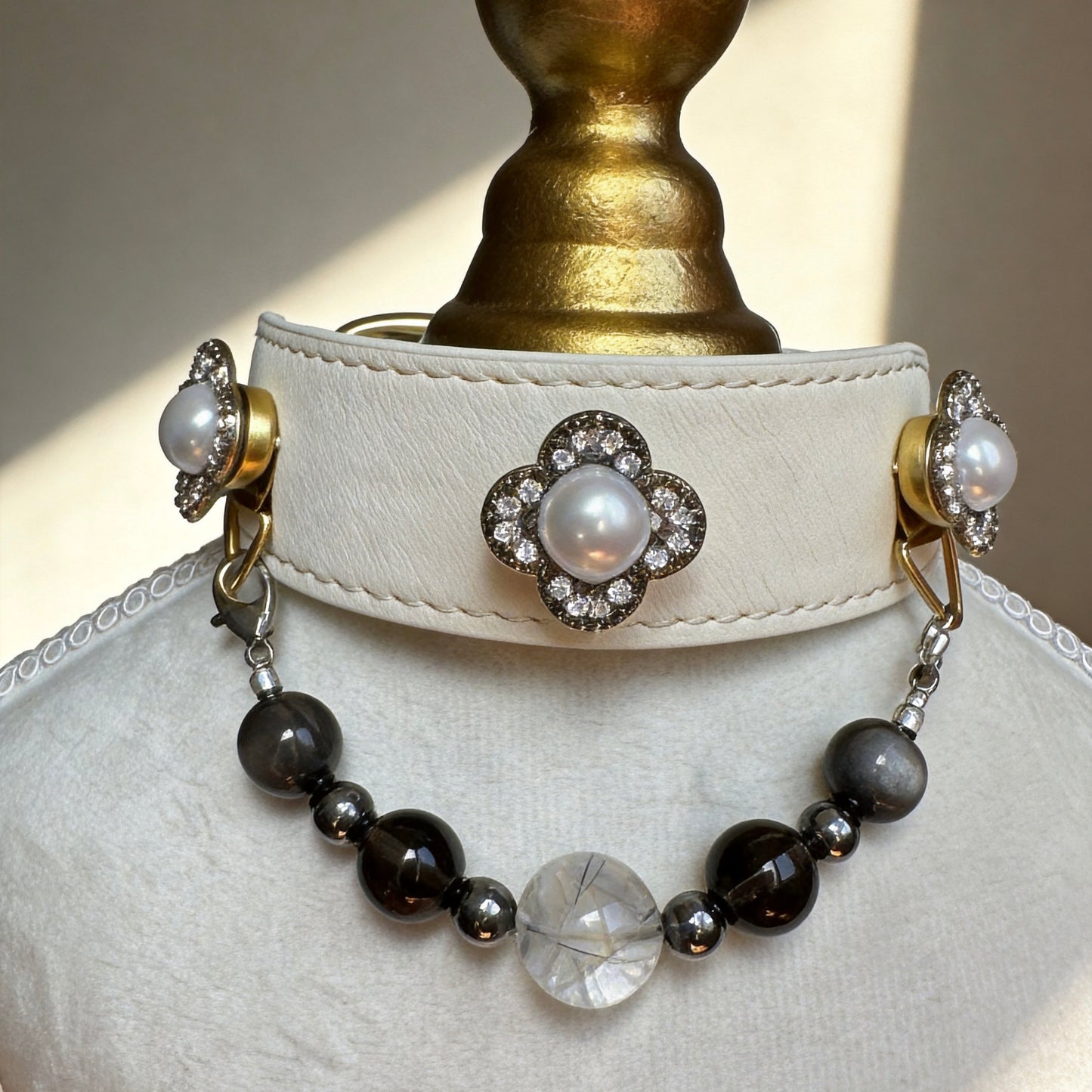 Gemstone Crystal Beaded Collar Chain