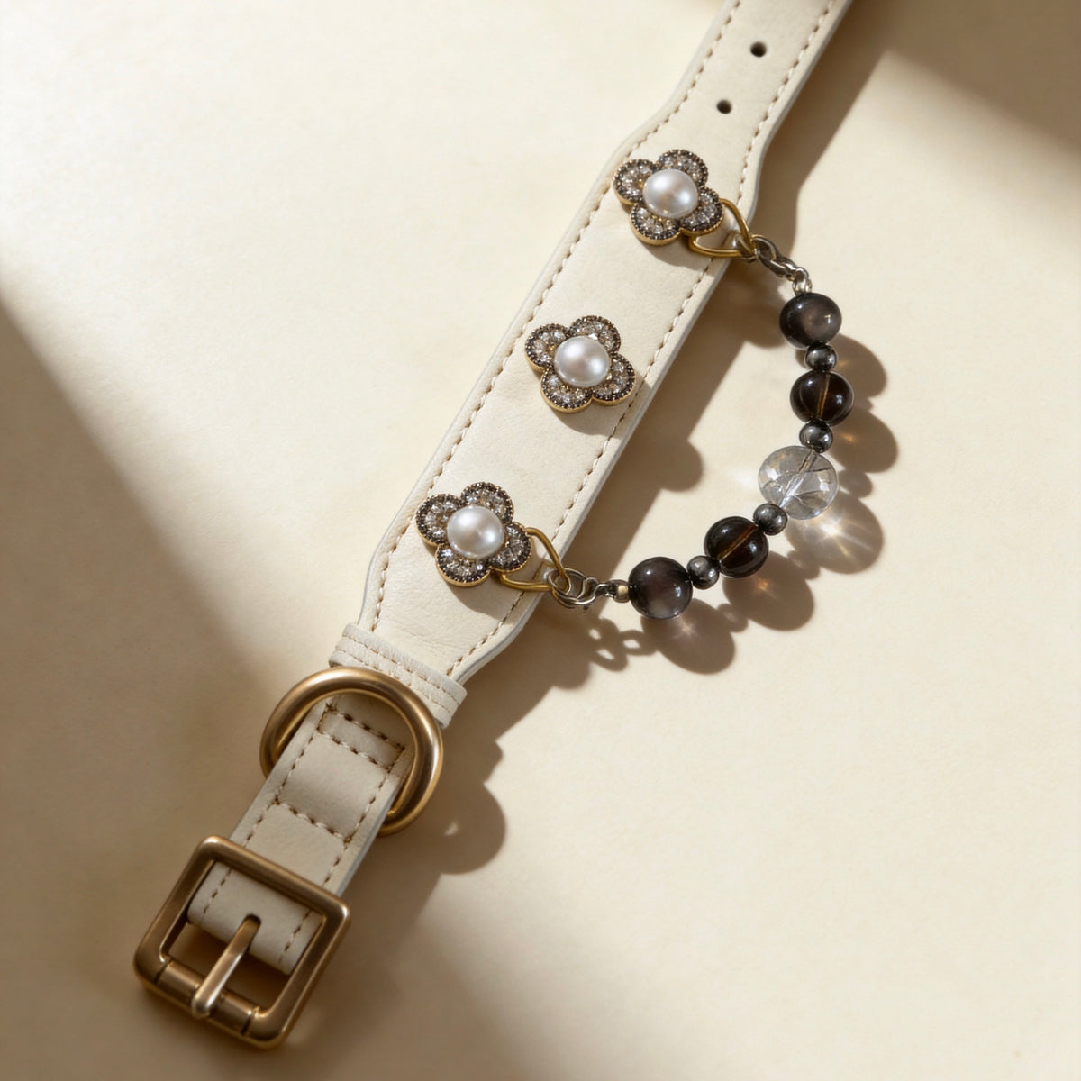 Rutilated Quartz Black Crystal Pet Collar Necklace