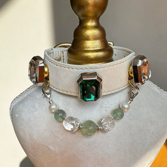Green Fluorite Crystal Pet Collar Necklace
