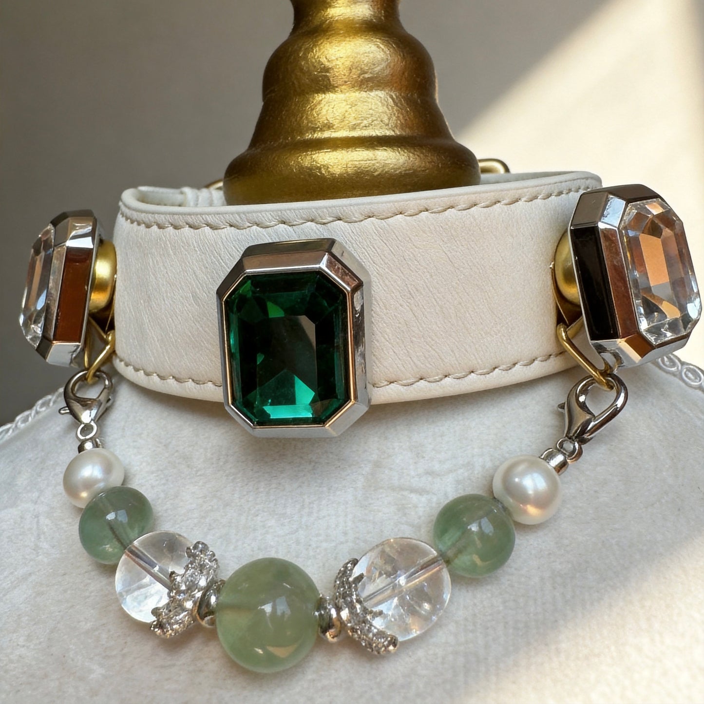 Green Fluorite Crystal Pet Collar Necklace