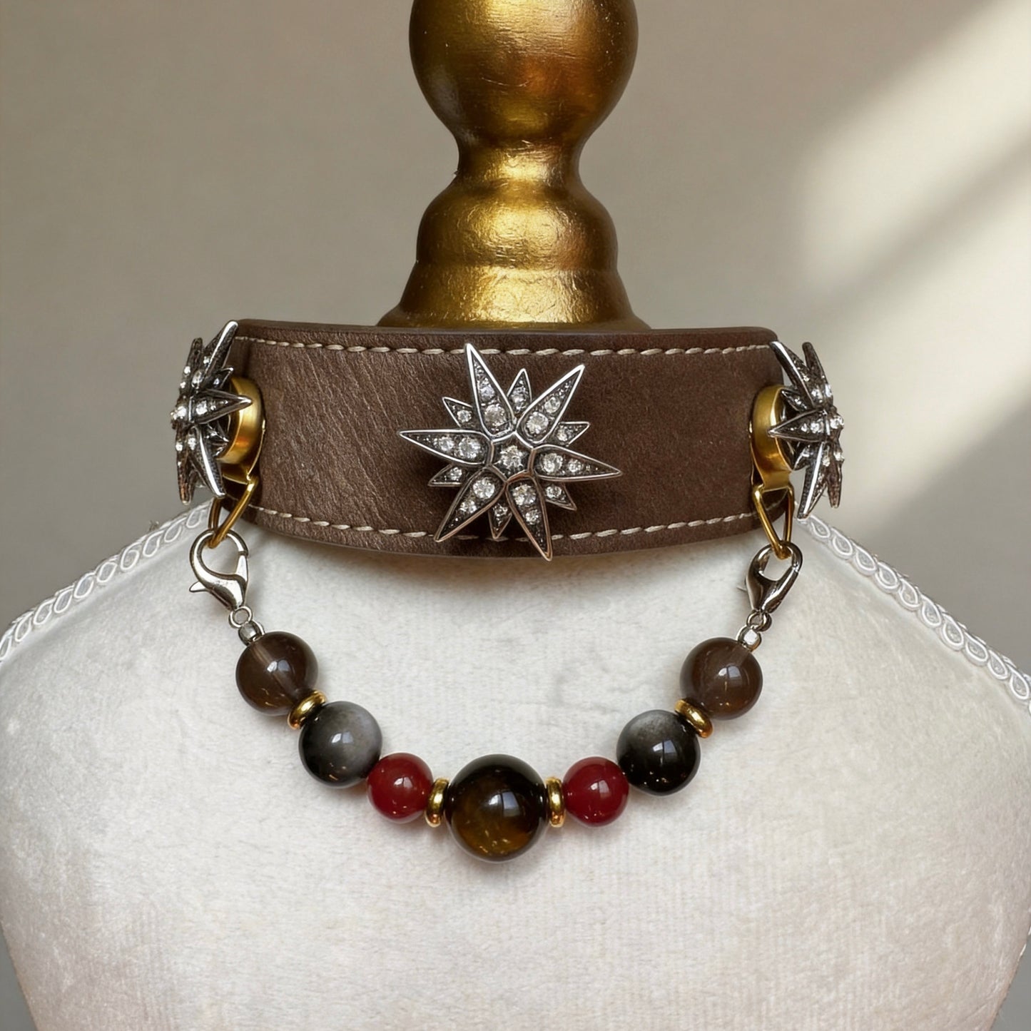 Tiger Eye Star Crystal Pet Collar Necklace